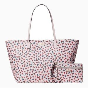 🆕 Kate Spade Shore Street Bold Roses Margareta Tote & Mini Tinie Wristlet Set